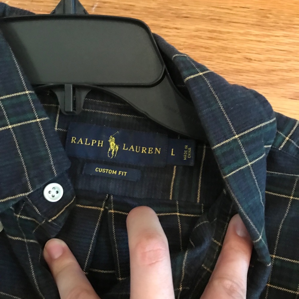 Ralph Lauren button down long sleeve shirt.